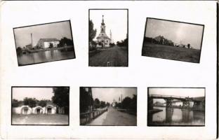 1941 Cservenka, Crvenka; templom, híd, utca, Gegner gőzmalom / church, bridge, street, mill. photo