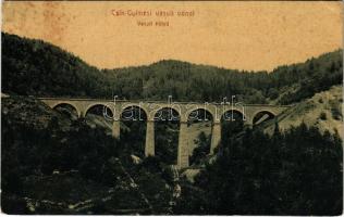 1910 Csíkgyimes, Gyimes, Ghimes; Vasúti kőhíd, vasútvonal. W. L. 1819. / stone railway bridge, railway line (EK)