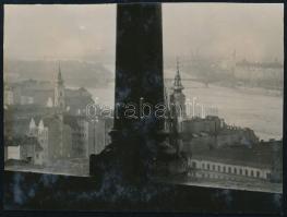 1929 Kinszki Imre (1901-1945) budapesti fotóművész hagyatékából, a szerző által feliratozott vintage fotó (Budapest, ez a szerző 112. sz. felvétele), 5,2x7 cm