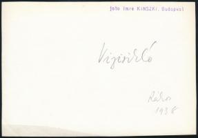 1938 Kinszki Imre (1901-1945) budapesti fotóművész hagyatékából pecséttel jelzett vintage fotó (Vízi...