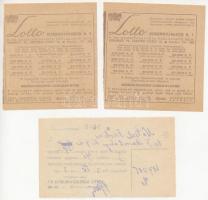 Budapest 1942. 3db sorsjegy befizető elismervény T:II