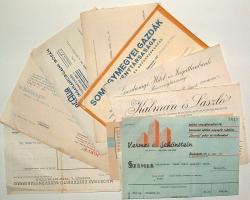 11 db főleg 40-es évekbeli fejléces számla különböző cégektől