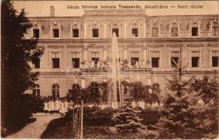 1914 Temesvár, Timisoara; Iskola Nővérek Intézete, Józsefváros, kert / Iosefin, girl school garden (EK)
