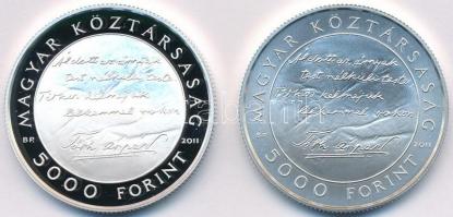 2011. 5000Ft Ag "Tóth Árpád" (2xklf) tanúsítvánnyal T:PP,BU Adamo EM238