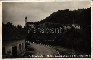 Nagyilonda, Ileanda; M. kir. csendőrlaktanya, református templom, Glück Izráelné üzlete. Verbiczky Géza kiadása / gendarme barracks, Calvinist church, shop (fl)