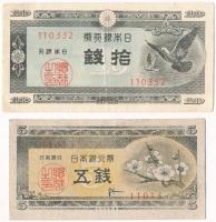 Japán 1947. 10s + 1948. 5s T:III Japan 1947. 10 Sen + 1948. 5 Sen C:F Krause 83,84.