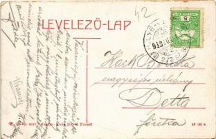 1912 Facset, Facsád, Faget; Római katolikus templom, lovaskocsi, szekér. W. L. Bp. 2073. Klein Dávid...