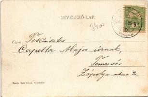 1905 Zsombolya, Hatzfeld, Jimbolia; utca, templom. Kohl János kiadása / street view, church