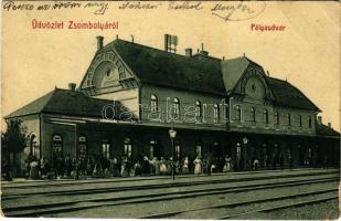 1911 Zsombolya, Hatzfeld, Jimbolia; Pályaudvar, vasútállomás. W. L. Bp. 1995. / railway station (EB)
