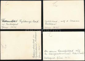1935 A híres budapesti fürdők képeken, Palatinus (1 db), Széchényi (1 db), Gellértfürdő (2 db), 4 db...