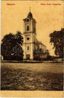 1907 Margitta, Marghita; Római katolikus templom. W. L. (?) 2279. Pichelmayer Ferenc kiadása / Catholic church, street view (fl)