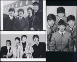 cca 1969 Beatles együttes, 3 db mai nagyítás Fekete György (1904-1990) budapesti fényképész gyűjtéséből, + hozzáadva John Lennon (1940-1980) c. könyvet, amely korábban könyvtári példány volt