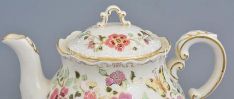 Zsolnay pillangómintás 6 személyes teás készlet, kézzel festett, jelzett, hibátlan