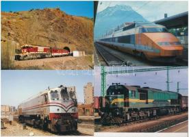 12 db MODERN motívum képeslap: külföldi vasút / 12 modern motive postcards: railway