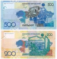 Kazahsztán 2006. 200T + 2013-2015. 500T T:I 
Kazakhstan 2006. 200 Tenge + 2013-2015. 500 Tenge C:UN...
