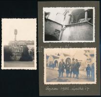 1932 3 db fotó Sopronról, 8,5x6 cm és 6x9 cm
