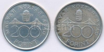 1993. 200Ft Ag "MNB" + 1994. 200Ft Ag "Deák" T:2 
Adamo F13, F13.1