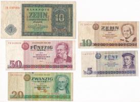 NDK 1948. 10M + 1971-1975. 5M-50M (4xklf) T:III GDR 1948. 10 Mark + 1971-1975. 5 Mark - 50 Mark (4xdiff) T:III