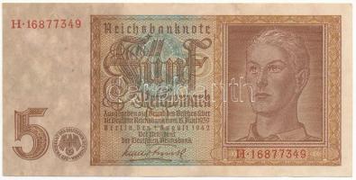Német Harmadik Birodalom 1942. 5M T:II-  German Third Reich 1942. 5 Mark C:VF  Krause P#186