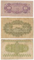 Japán 1938. 50s + 1943. 50s + 1944. 10s T:III 
Japan 1938. 50 Sen + 1943. 50 Sen + 1944. 10 Sen C:F...