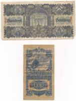 Ausztria 1945. 10Sch + 100Sch T:III,III-
Austria 1945. 10 Schilling + 100 Schilling C:F,VG