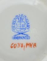 Herendi virágmintás készlet, összesen 3 db: medál, karkötő, ékszeres dobozka, 5×3,5 cm, h:20 cm, 4×6...