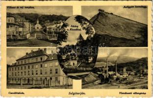 1939 Salgótarján, Villasor, református templom, Acélgyári hamuhegy, csendőriskola, vízválasztó villanytelep, sétány és kioszk