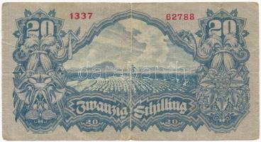 Ausztria 1945. 20Sch T:III,III- 
Austria 1945. 20 Schilling C:F,VG 
Krause 116