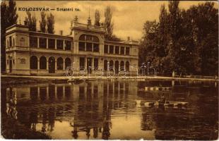 1909 Kolozsvár, Cluj; Sétatéri tó, evezős csónakok. W. L. 999. / promenade, lake, rowing boats (EK)