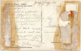 Kolozsvár, Cluj; Mátyás király tér a Kossuth Lajos utcával, Központi szálloda és étterem, autóbusz, ...