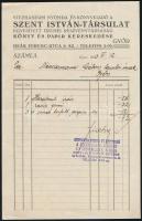 1933 Szent István-Társulat fejléces számlája
