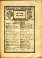 I. világháborús katonai újság / Military camp newspaper WW. I.