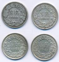 Svájc 1898B-1961B 1/2Fr Ag (4x) T:2,3 Switzerland 1898B-1961B 1/2 Franc Ag (4x) C:XF,F Krause KM#23