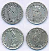 Svájc 1898B-1961B 1/2Fr Ag (4x) T:2,3
Switzerland 1898B-1961B 1/2 Franc Ag (4x) C:XF,F
Krause KM#2...