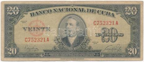 Kuba 1958. 20P T:III  Cuba 1958. 20 Pesos C:F  Krause P#80