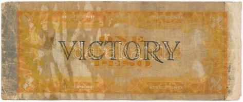 Fülöp-szigetek DN (1949) 1P "Győzelmi kiadás", hátoldalán fekete "VICTORY" felül...