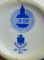 Hollóházi váza, matricás, jelzett, Észak-Budai ÁFÉSZ jelzéssel, kis kopásokkal, m:18 cm