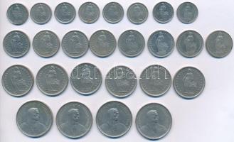 Svájc 1968B-1991B 1/2Fr (8x) + 1Fr (8x) + 2Fr (6x) + 5Fr (4x) T:2,2-
Switzerland 1968B-1991B 1/2 Fr...