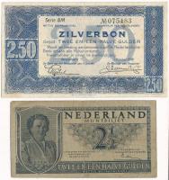 Hollandia 1938. 2 1/2G + 1949. 2 1/2G T:III,III- kis ly. Netherlands 1938. 2 1/2 Gulden + 1949. 2 1/2 Gulden C:F,VG small hole