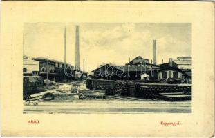 1912 Arad, Waggongyár, vagongyár, iparvasút. W. L. Bp. 212. Mandl Ignác kiadása / wagon factory, industrial railway (vágott / cut)
