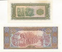 Laosz 1979-1988. 10K + 1988. 500K T:I 
Laos 1979-1988. 10 Kip + 1988. 500 Kip C:UNC 
Krause P#27, ...