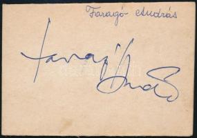 Faragó András (1919-1993) operaénekes aláírása kartonlapon