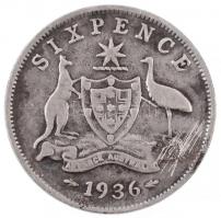 Ausztrália 1936. 6p Ag "V. György" T:2- 
Australia 1936. 6 Pence Ag "George V" ...