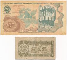 Jugoszlávia 1944. 1D + 1990. 200D T:III kis ly.
Yugoslavia 1944. 1 Dinar + 1990. 200 Dinara C:F sma...