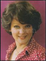 1981 Kertész Zsuzsanna (1945-) televíziós bemondónő aláírása az őt ábrázoló fotón