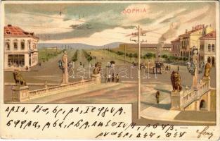 1900 Sofia, Sophia; bridge / oroszlános kőhíd. Kosmos S. IV. litho (EK)