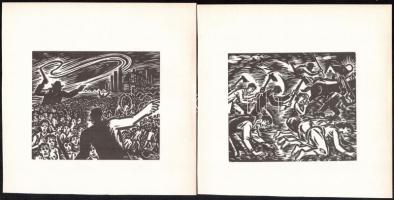 Frans Masereel (1889-1972): 5 db fametszet, papír, jelzett a metszeten, 11x13 cm