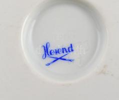 Herendi virág mintás lábas kínáló, kézzel festett, jelzett, hibátlan, d: 10,5 cm