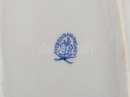 Herendi virág mintás hamutartó és kis tálka, kézzel festett, jelzett, hibátlan, h: 14 és 7 cm