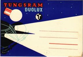 Tungsram Duolux izzó reklámlapja / Hungarian light bulb advertisement postcard s: Macskássy